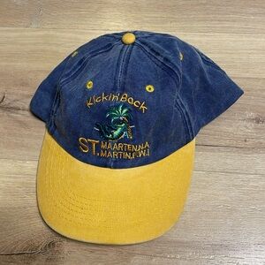 Vintage St Maarten Dad Hat. Strap back. “Kickin’ Back”. Best fits Men’s M/L